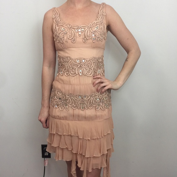 Sue Wong Dresses & Skirts - Sue Wong Pink Sequin Tassel Tiered Party Dress